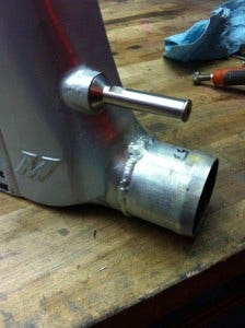 Completed end tank modification