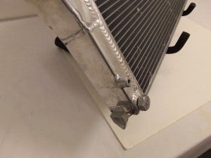 Mishimoto E90 radiator prototype 1: end tank 