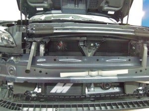19-row oil cooler mounted on the WRX test vehicle