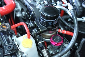 Mishimoto prototype of oil sandwich plate fully installed 