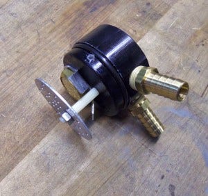 Assembled top of prototype catch can