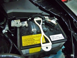 Mishimoto Subaru battery tie-down 3D prototype #1