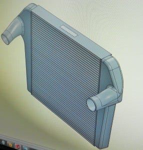 Mishimoto intercooler 3D rendering 