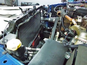 6.7L Cummins radiator removed