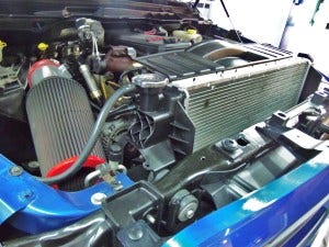 2010 6.7L Cummins test vehicle engine bay