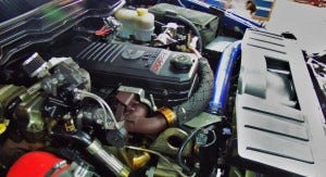 2010 6.7L Cummins test vehicle engine bay