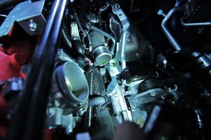 Stock compressor housing oil buildup