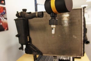 Stock radiator on CMM table