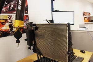 Stock radiator on CMM table