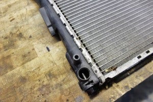 Stock radiator transmission cooler connection