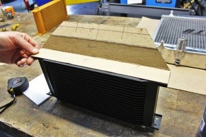 Mishimoto oil cooler bracket mock-up