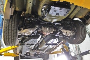 Stock EcoBoost exhaust system removed