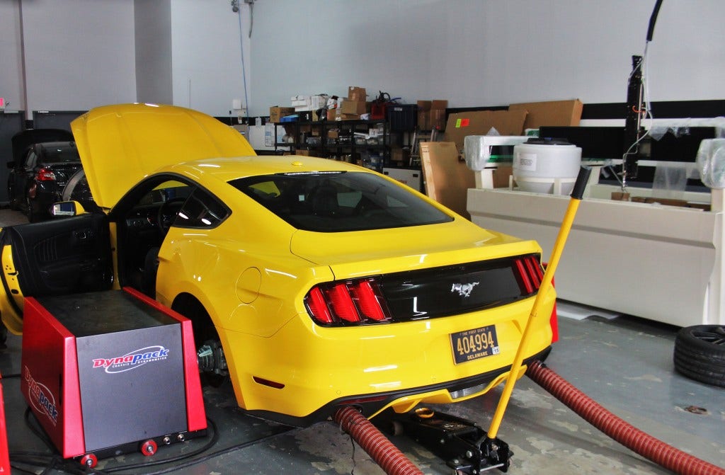 Preparing for EcoBoost Mustang downpipe testing