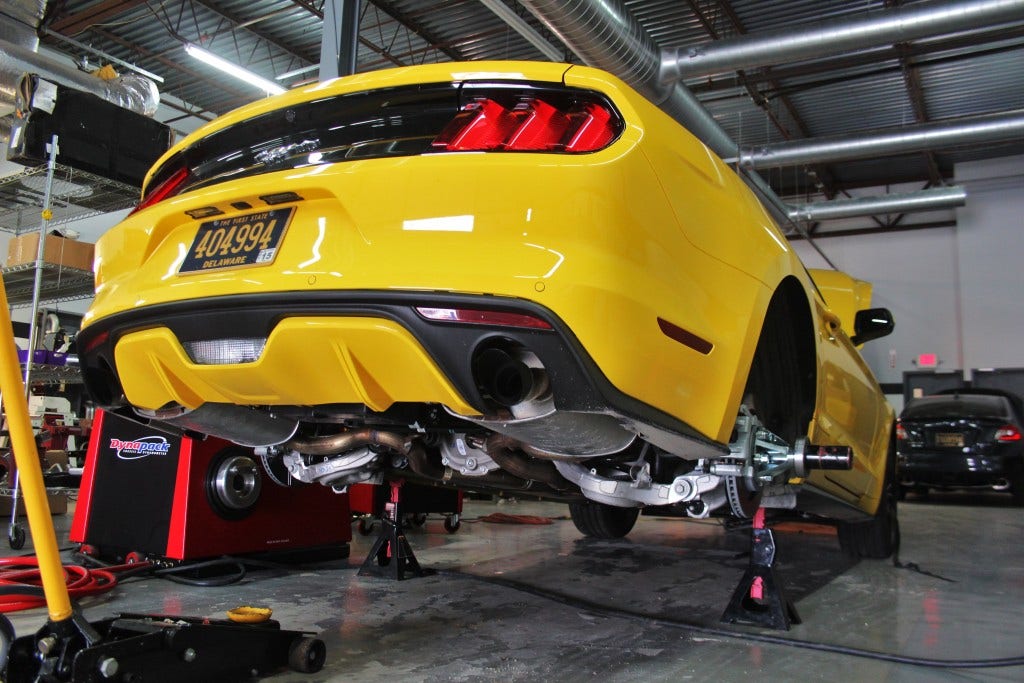 Preparing for EcoBoost Mustang downpipe testing