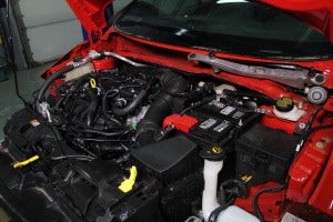 Stock Fiesta ST parts in the engine bay