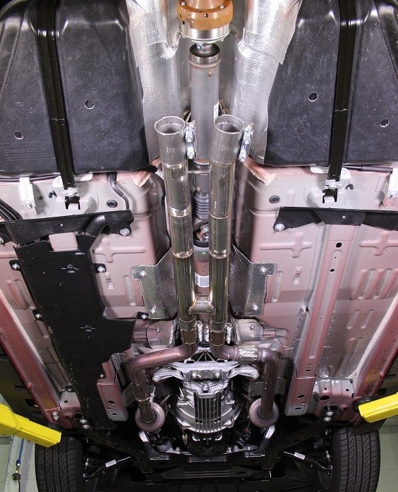 Mustang H-pipe prototype installed