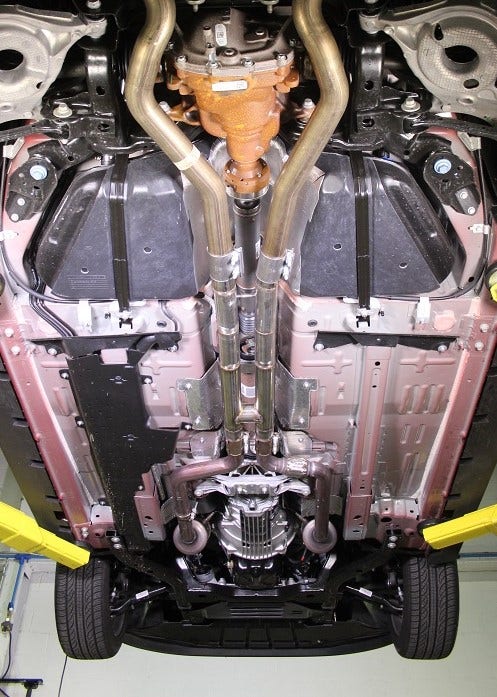 Mustang H-pipe prototype installed