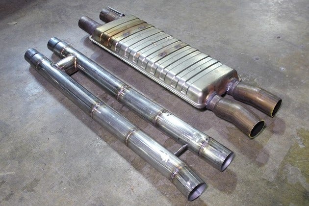 Mustang H-pipe and stock resonator