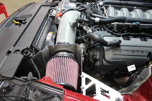 Prototype 2015+ Mustang GT intake filter and bracket