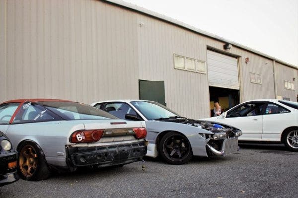 Here sits Justin's S13 hatch shell, accompanied by a friends 1JZGTE swapped S13 coupe