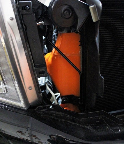 Mishimoto's Titan XD intercooler prototype installed