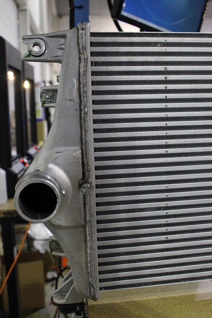 Stock Nissan Titan XD intercooler end tank