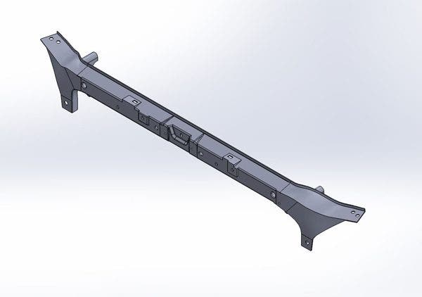 We began with a model of the stock support bar, obtained from SEMA data.