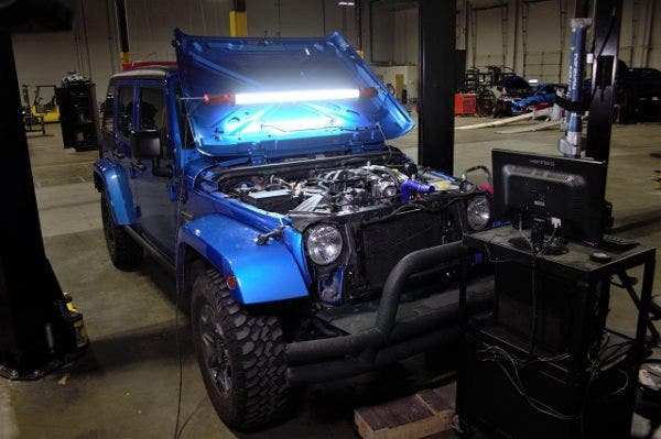 Our loaner JK under the operating knife!