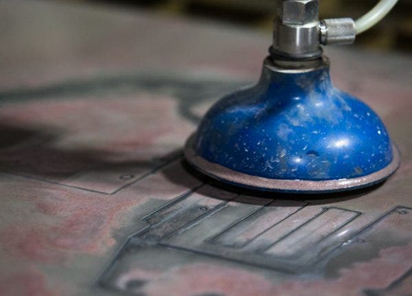 Our *Wardjet* makes quick work of cutting the different sections of the prototype airbox.