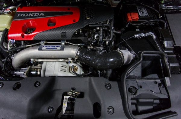 Our fully assembled prototype installed on our Type R and waiting to be put through the paces on the Dyno.