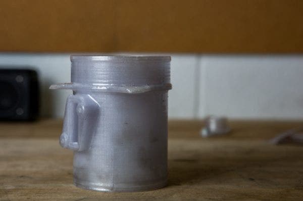 Using our 3D printer we were able to produce a prototype of the new MAF housing using nylon and later coating it with XTC-30. The extra coating of epoxy seals the prototype print from any gaps in the filament left during the printing process, and also shields it from the heat of the engine bay.